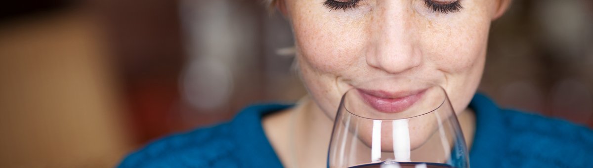 Woman drinking wine