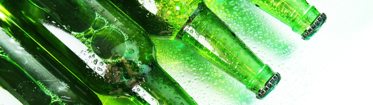 Green beer bottles